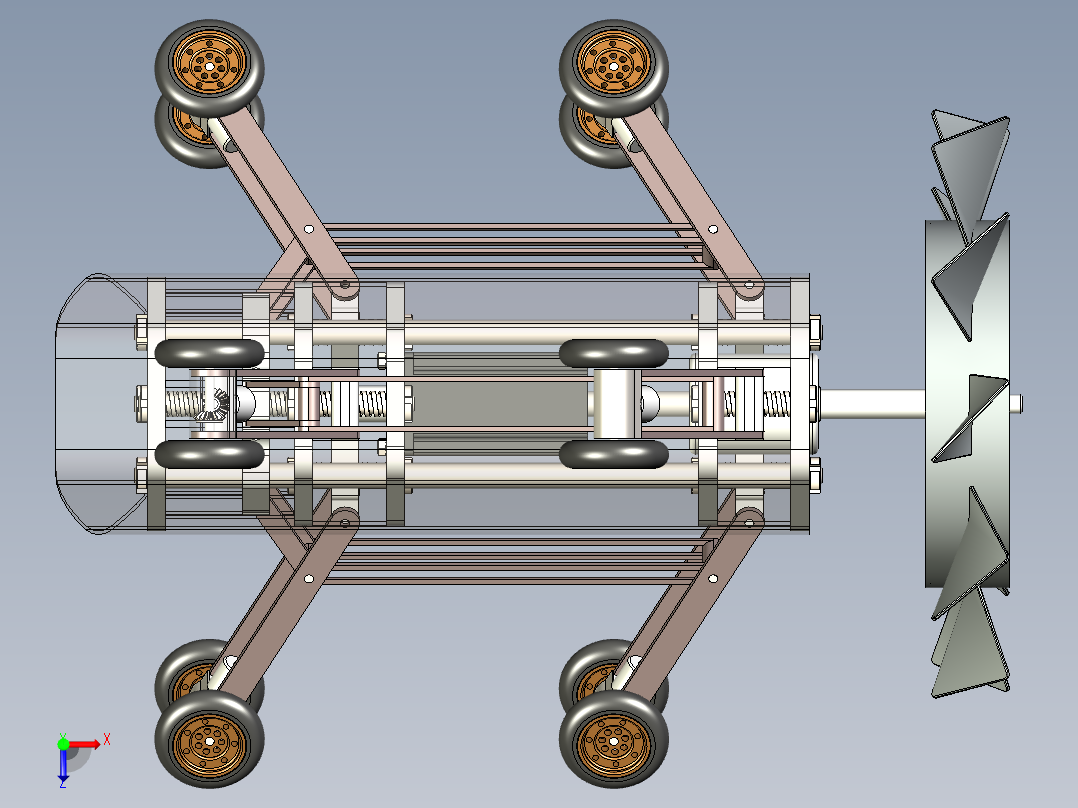 管道清污机器人俯视图