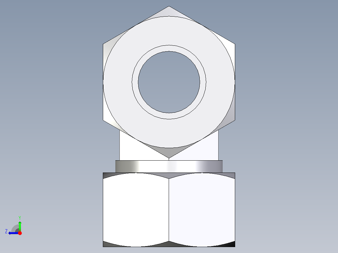 卡套式工业通用硬管接头EO_Union_tee_T18ZLCF右视图