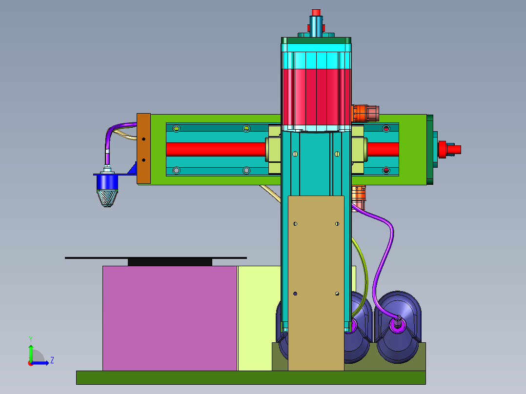气动推多种高粘度物料3d打印机左视图