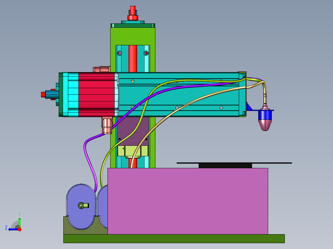 气动推多种高粘度物料3d打印机右视图