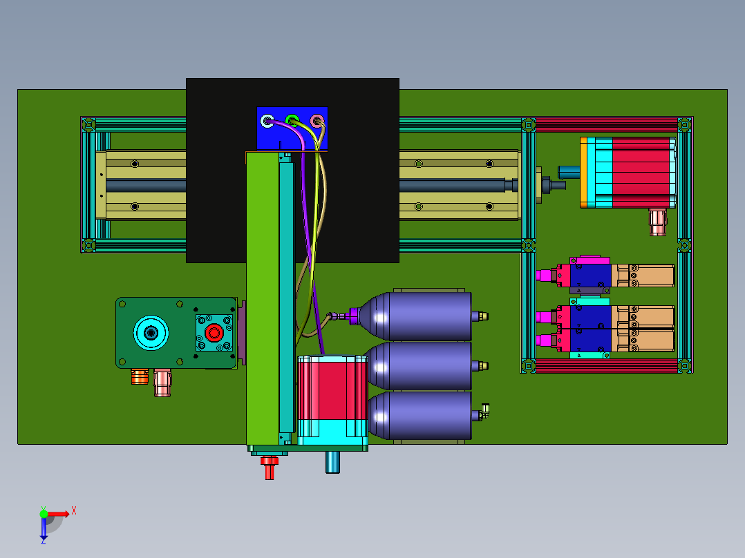 气动推多种高粘度物料3d打印机俯视图