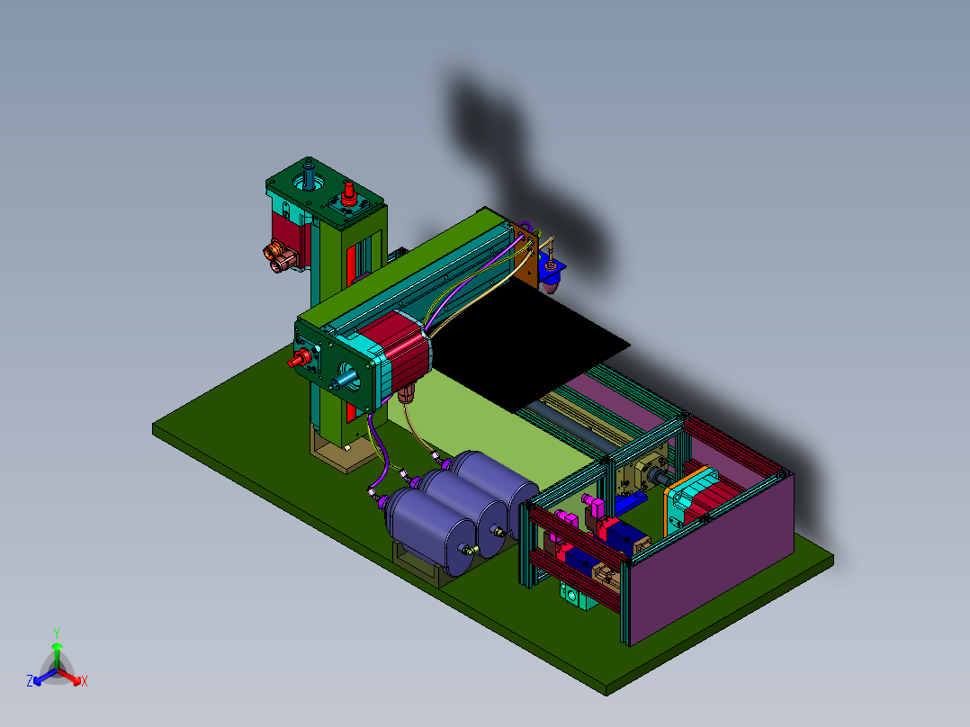 气动推多种高粘度物料3d打印机正等轴测图
