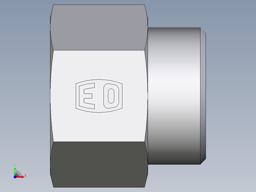 卡套式工业通用硬管接头EO_Swivel_connector_GAI38SM71X前视图