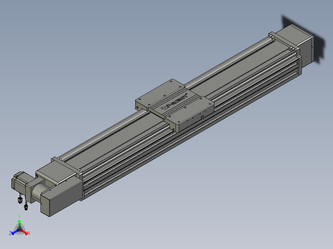 威洛博直线电机模组EB20-L224-S1050-BL-ZP75-MS3-5K正等轴测图