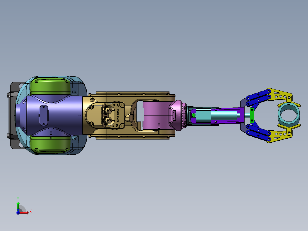 多自由度物料夹持机器人前视图