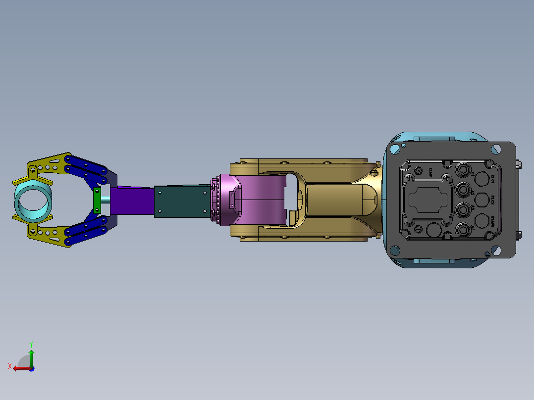 多自由度物料夹持机器人后视图