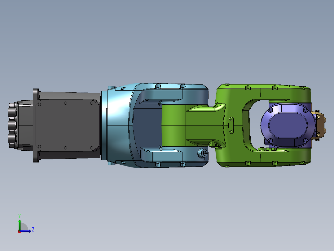 多自由度物料夹持机器人左视图
