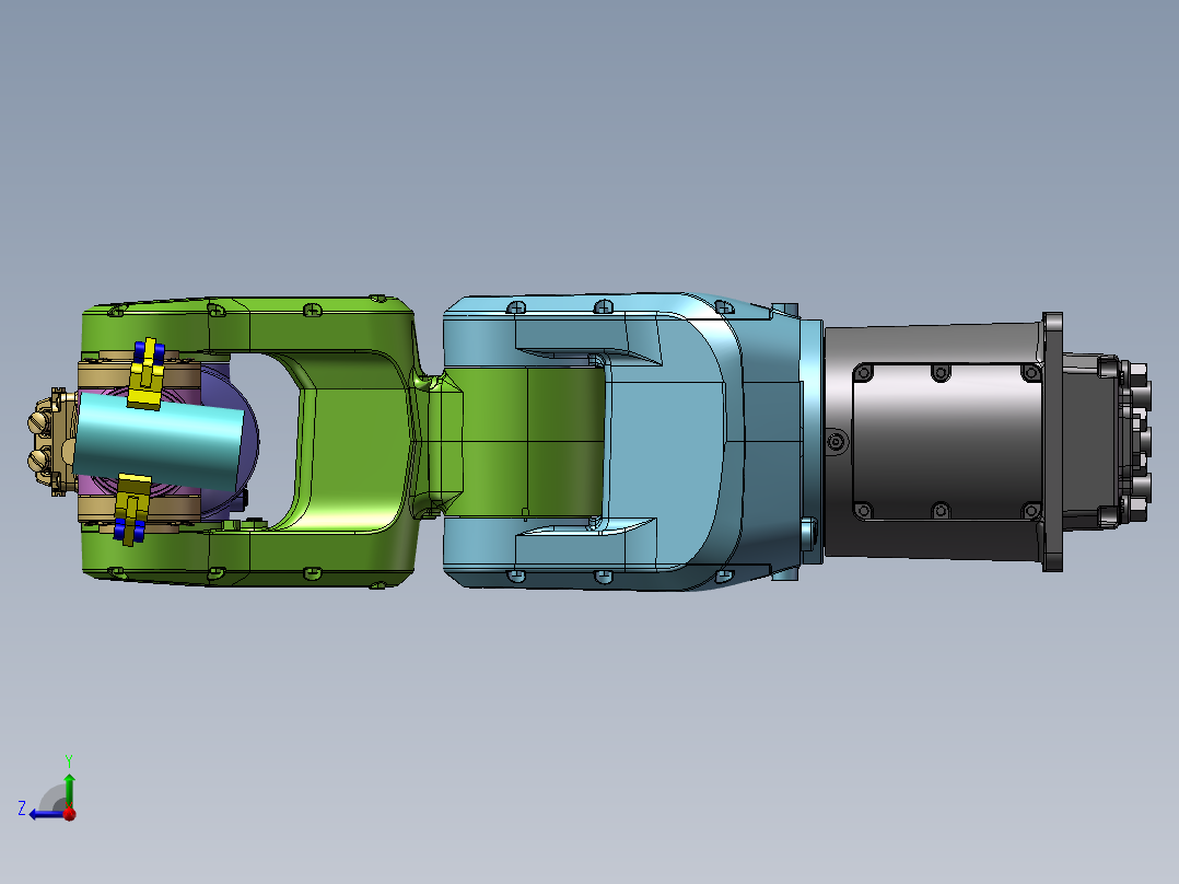 多自由度物料夹持机器人右视图