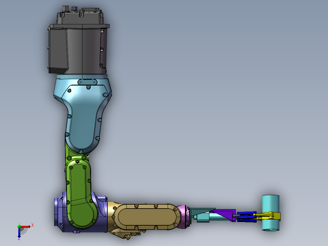 多自由度物料夹持机器人俯视图