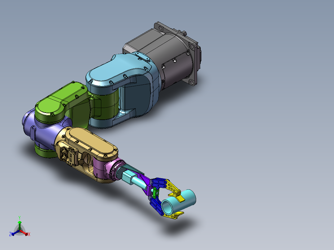 多自由度物料夹持机器人正等轴测图