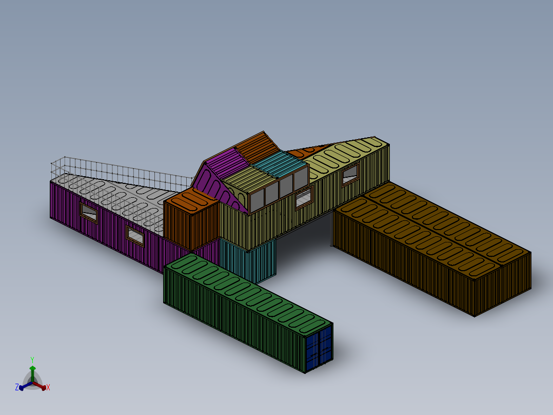 集装箱房设计模型 SW STP