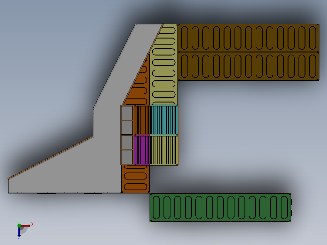 集装箱房设计模型 SW STP俯视图