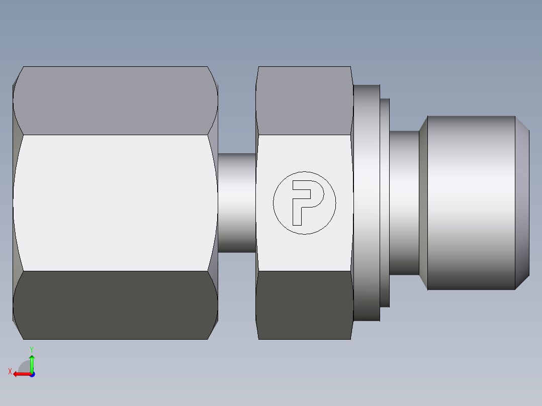 卡套式工业通用硬管接头EO_Standpipe_connector_EVGE08SMEDCF后视图