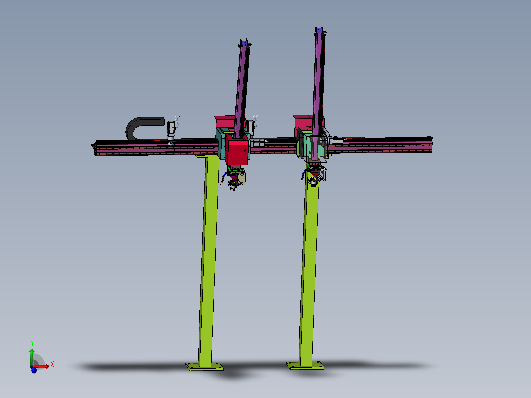 <span style='color: red'>机床</span>自动上下料衔架机械手3D图纸 E079