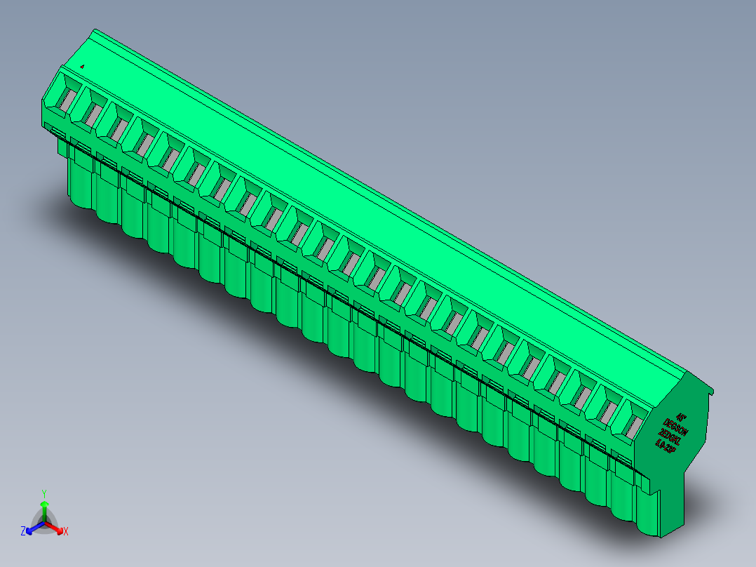 DEGSON 2EDG 系列 5.0mm 可插拔接线端子组-2EDGKL-5.0-23P-14-00AH正等轴测图