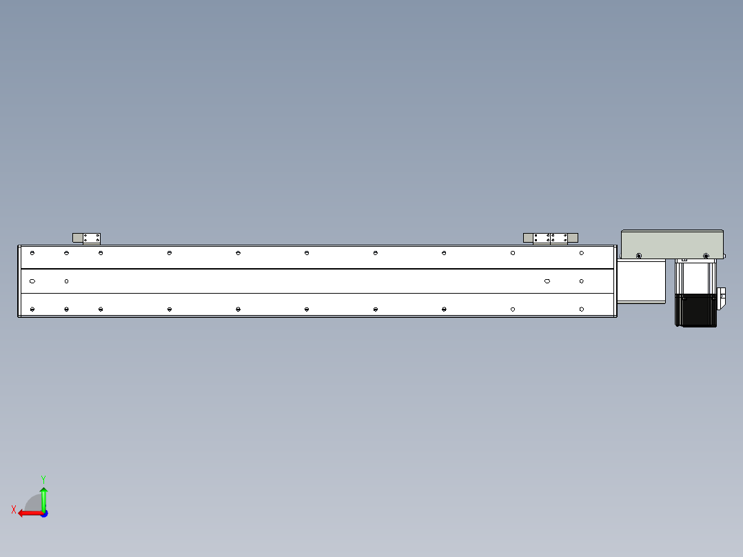 同步带滑台-半封闭B10H-L45-S650-R-P40-D3后视图