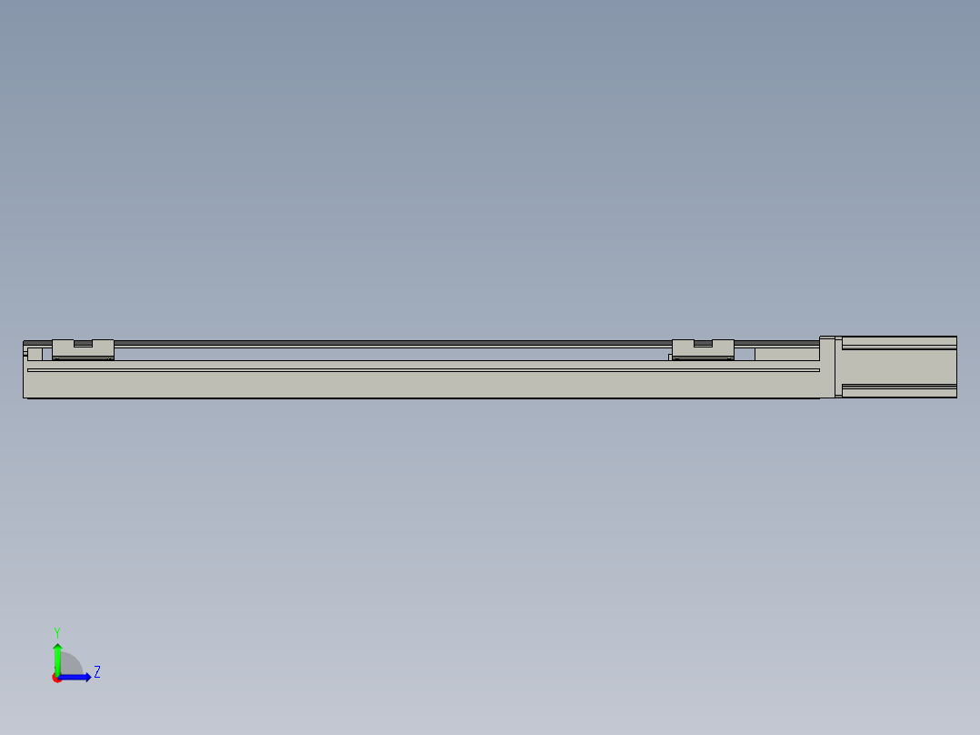直线模组LHA6-S600-M-200W(16丝杆)设计图纸左视图