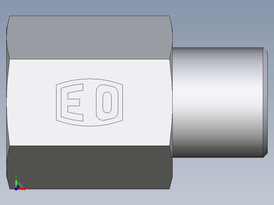 卡套式工业通用硬管接头EO_Swivel_connector_GAI06SR71X前视图