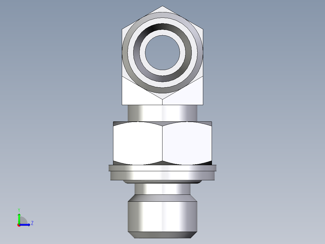 卡套式工业通用硬管接头EO_Adjustable_locknut_branch_tee_TEE08LMOMDCF左视图