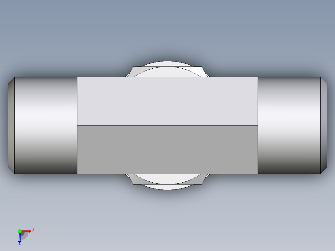 卡套式工业通用硬管接头EO_Adjustable_locknut_branch_tee_TEE08LMOMDCF俯视图