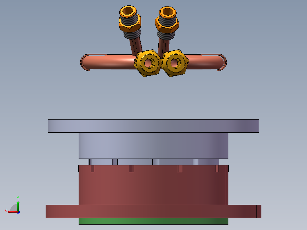 镁合金热挤压模具设计后视图