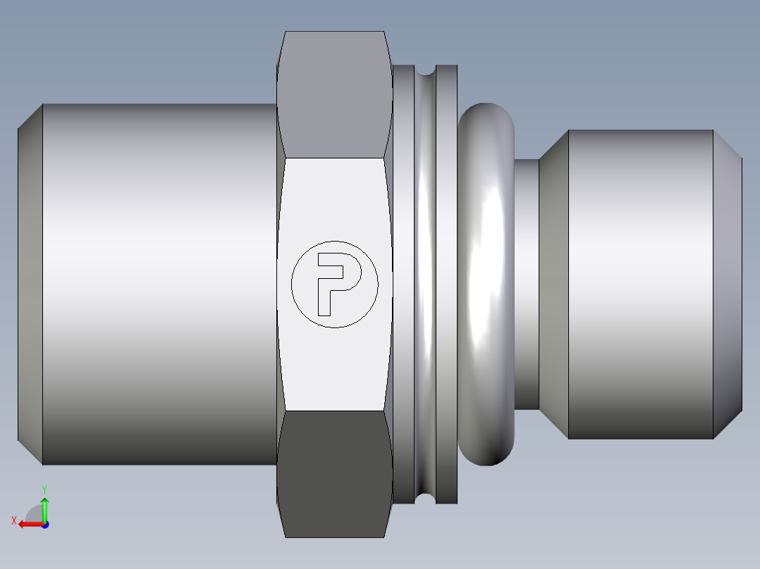 卡套式工业通用硬管接头EO_Male_Stud_connector_GEO08LMOMDCF后视图