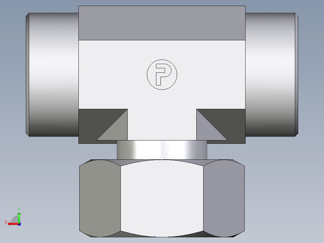 卡套式工业通用硬管接头EO_Standpipe_branch_tee_EVT38SOMD71后视图