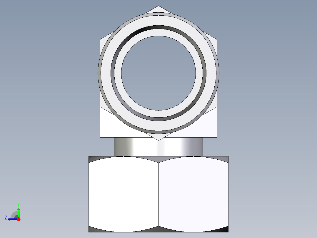 卡套式工业通用硬管接头EO_Standpipe_branch_tee_EVT38SOMD71右视图
