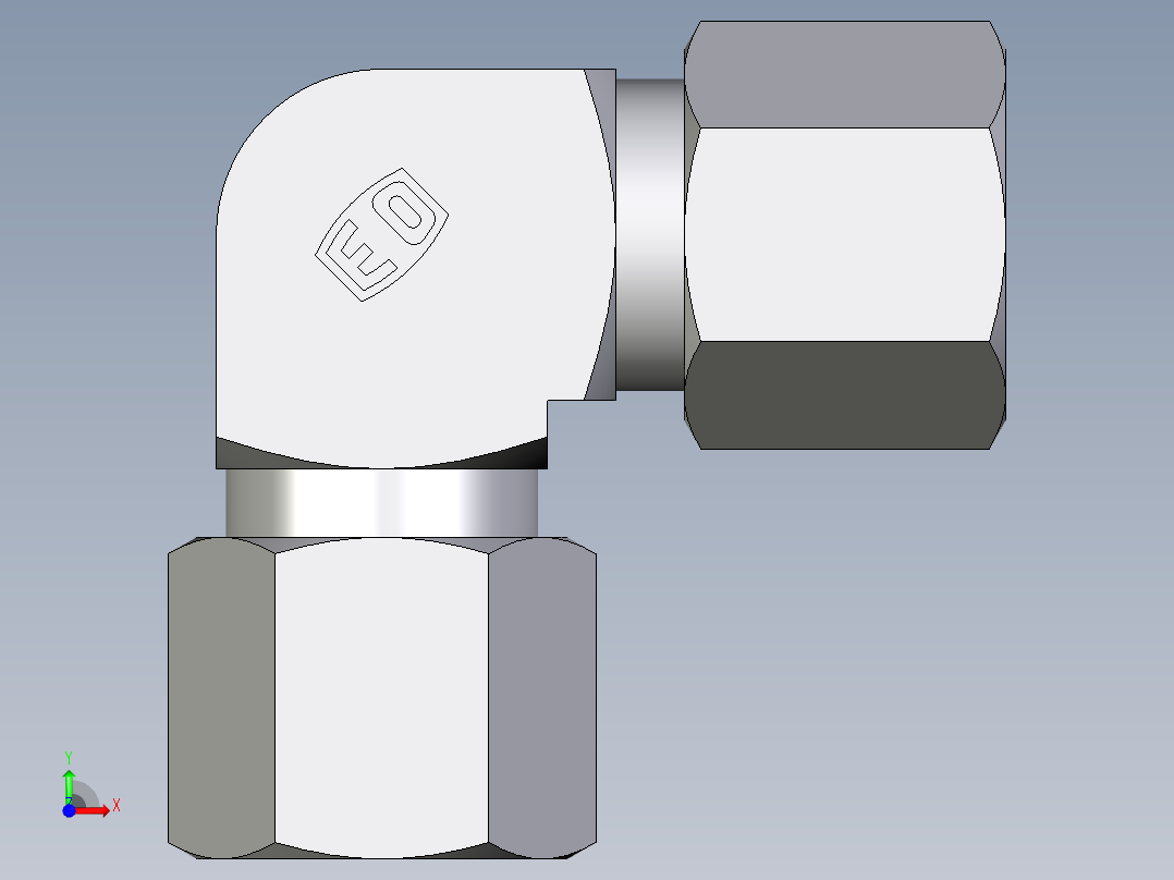 卡套式工业通用硬管接头EO_Union_elbow_W08SCF前视图