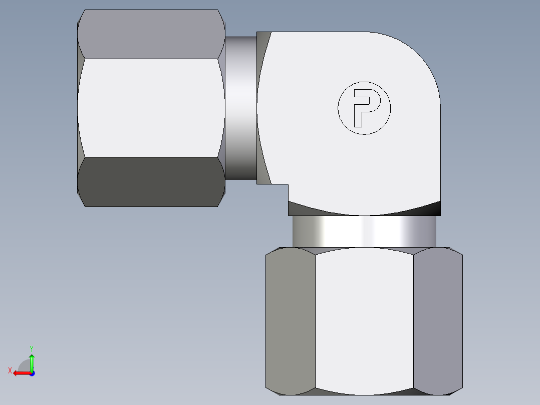 卡套式工业通用硬管接头EO_Union_elbow_W08SCF后视图