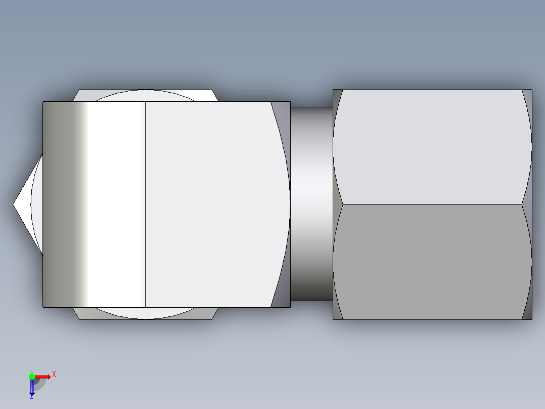 卡套式工业通用硬管接头EO_Union_elbow_W08SCF俯视图
