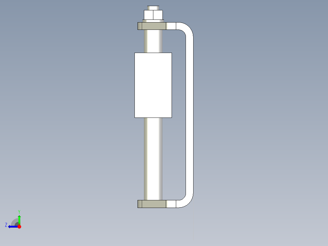 自動滑動張力器AST-3D多系列多零件图纸模型右视图