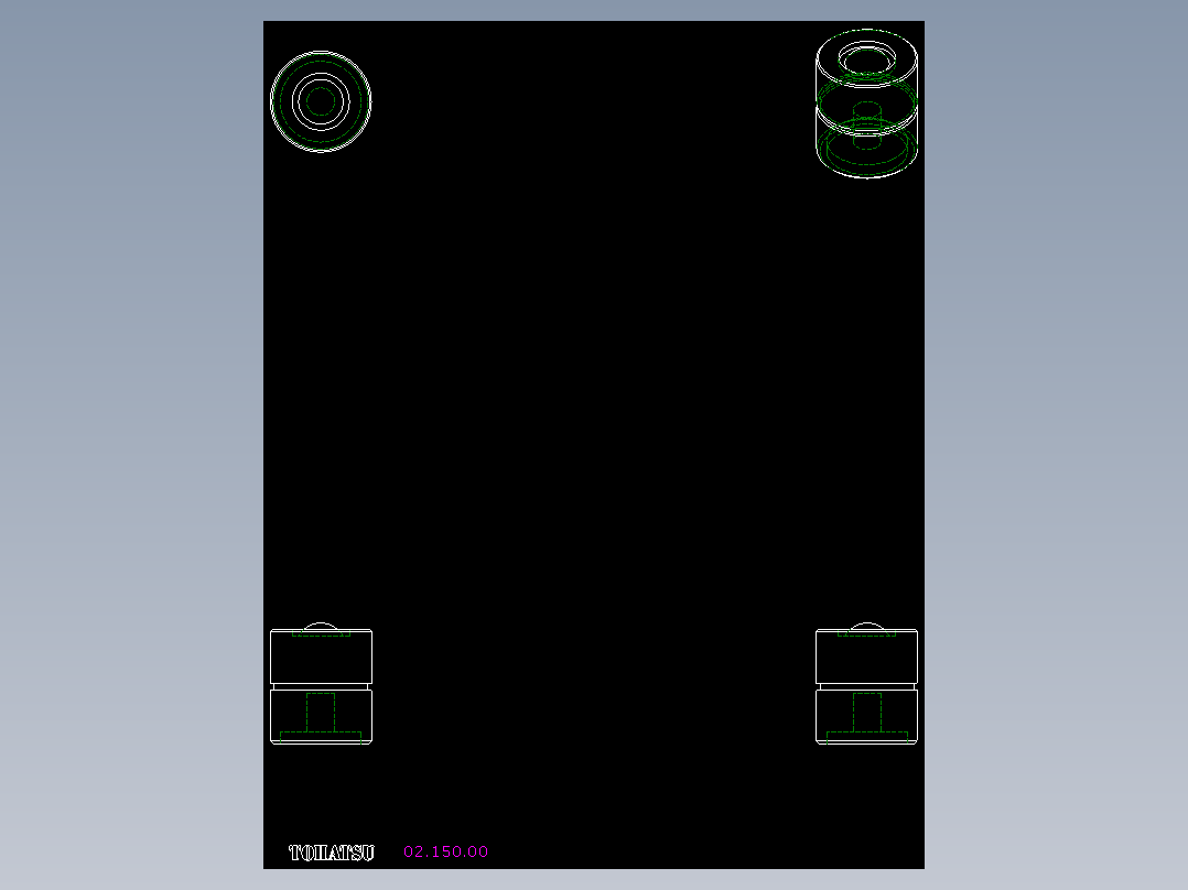 彈簧式萬向滾珠02(B)-2D多系列多零件图纸模型