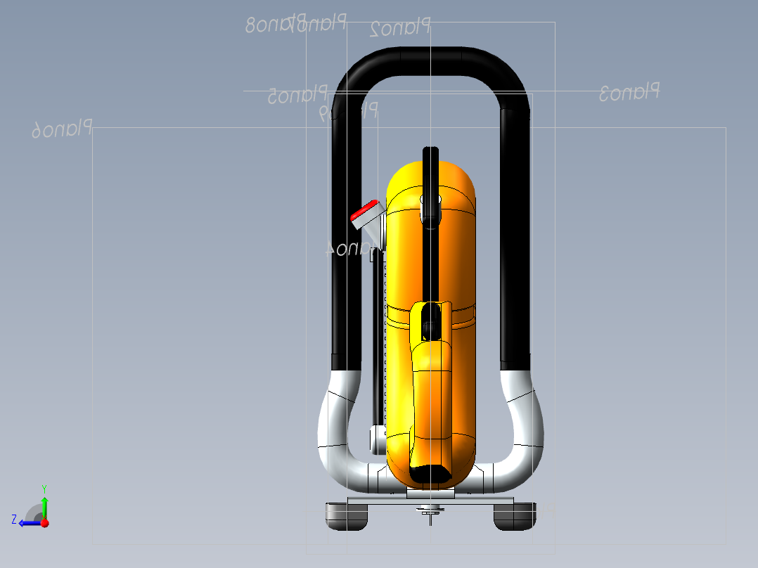 旋臂锯模型3D图纸 Solidworks设计右视图