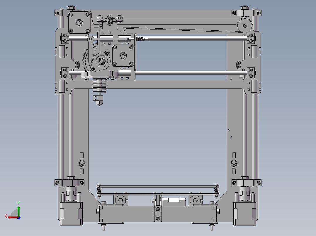 打印机设备模型设计后视图