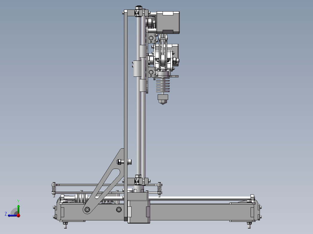 打印机设备模型设计右视图