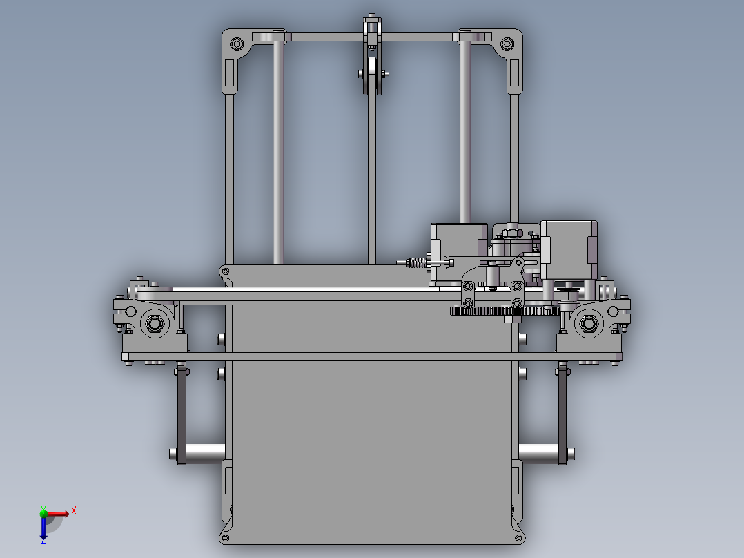 打印机设备模型设计俯视图