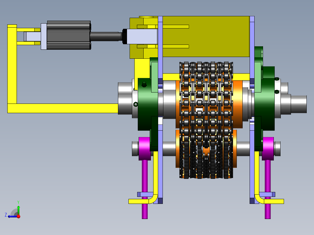 链式输送机机构右视图