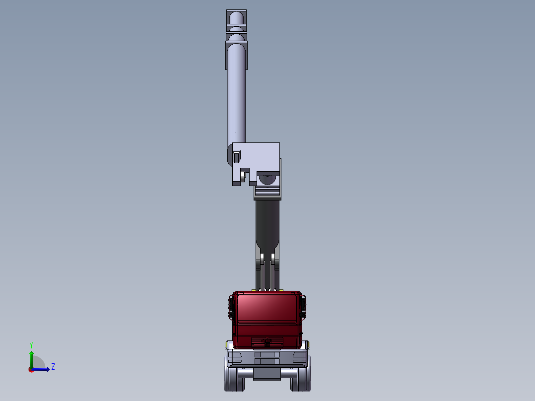 100m高层消防车sw模型左视图