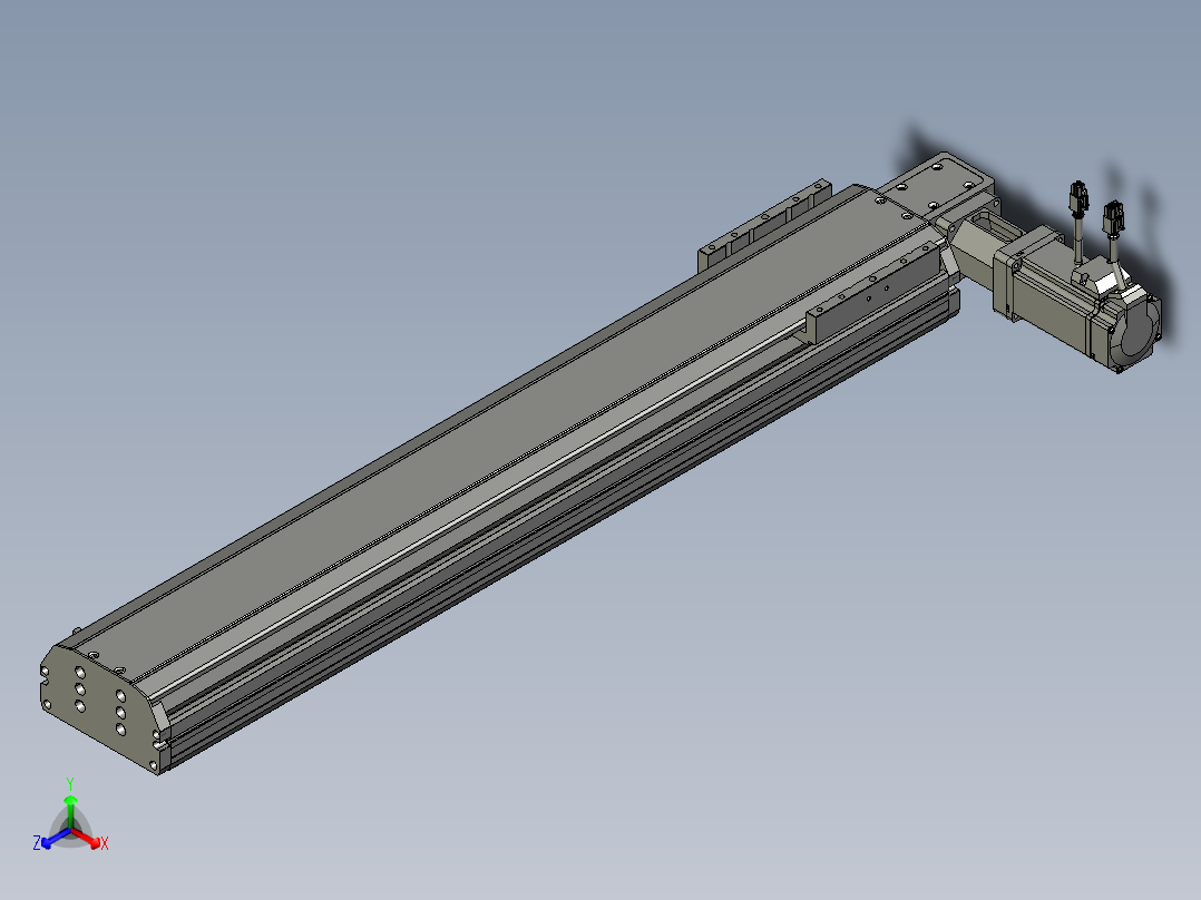 东锦同步带传动-直线滑台模组DH135B-L125-S650-BL-P400W-C3正等轴测图