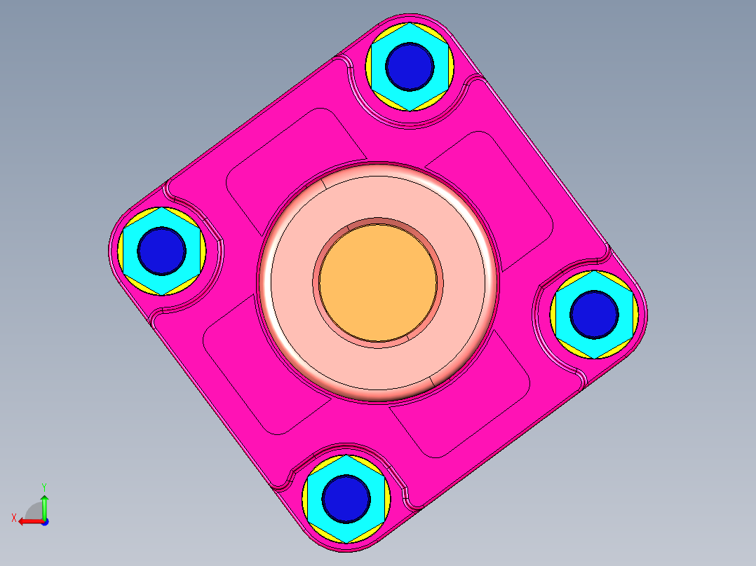 液压缸 仅有缸筒后视图