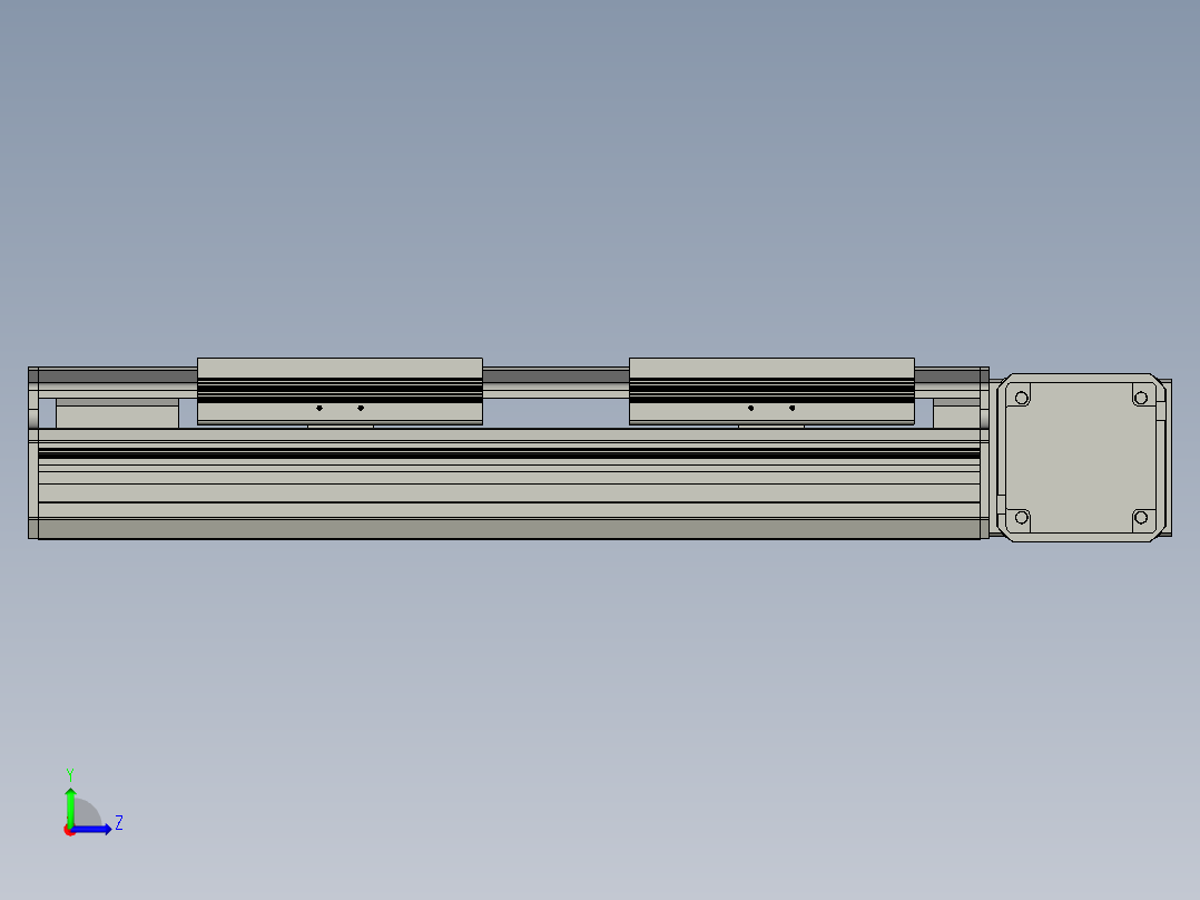 直线模组LHB17-L40-S200-R(B)设计图纸左视图