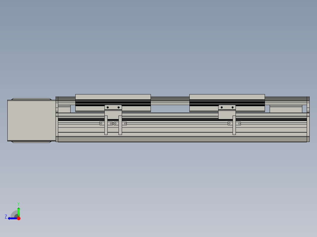 直线模组LHB17-L40-S200-R(B)设计图纸右视图