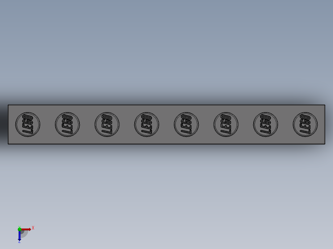 乐高套装 4421基本积木-4211392 - 3008 Medium Stone Grey Brick 1 x 8.SLDPRT俯视图