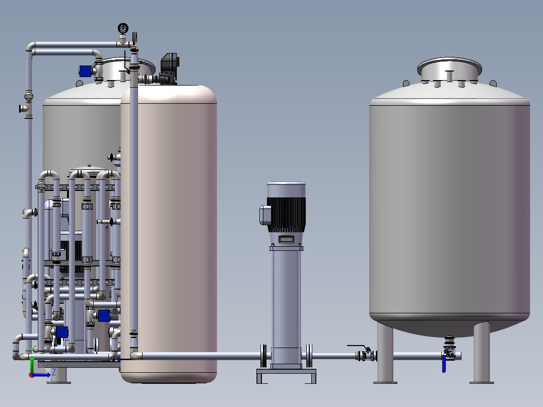 4000纯水制剂水处理设备机sw18可编辑左视图
