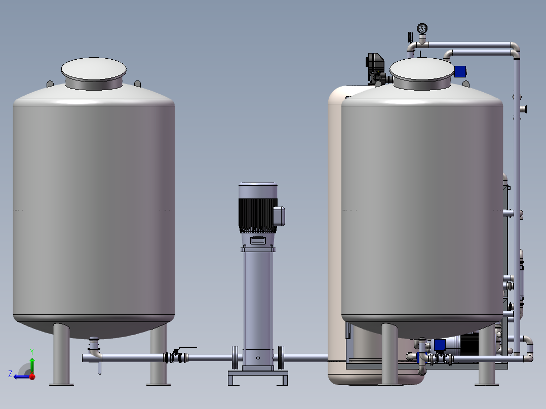 4000纯水制剂水处理设备机sw18可编辑右视图