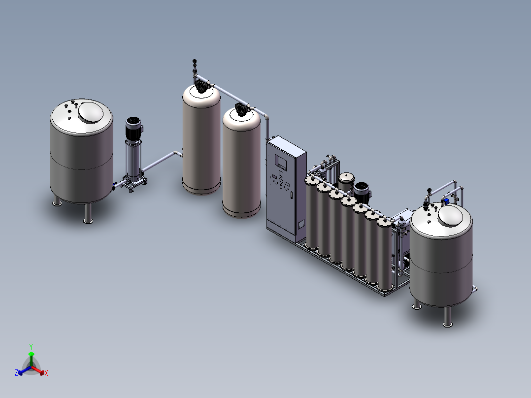 4000纯水制剂水处理设备机sw18可编辑正等轴测图