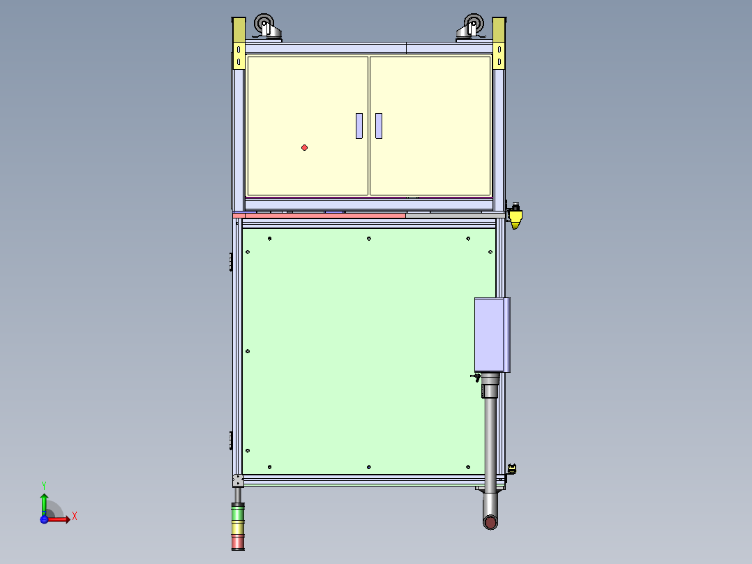 视觉检查机械手作业工作台sw20前视图