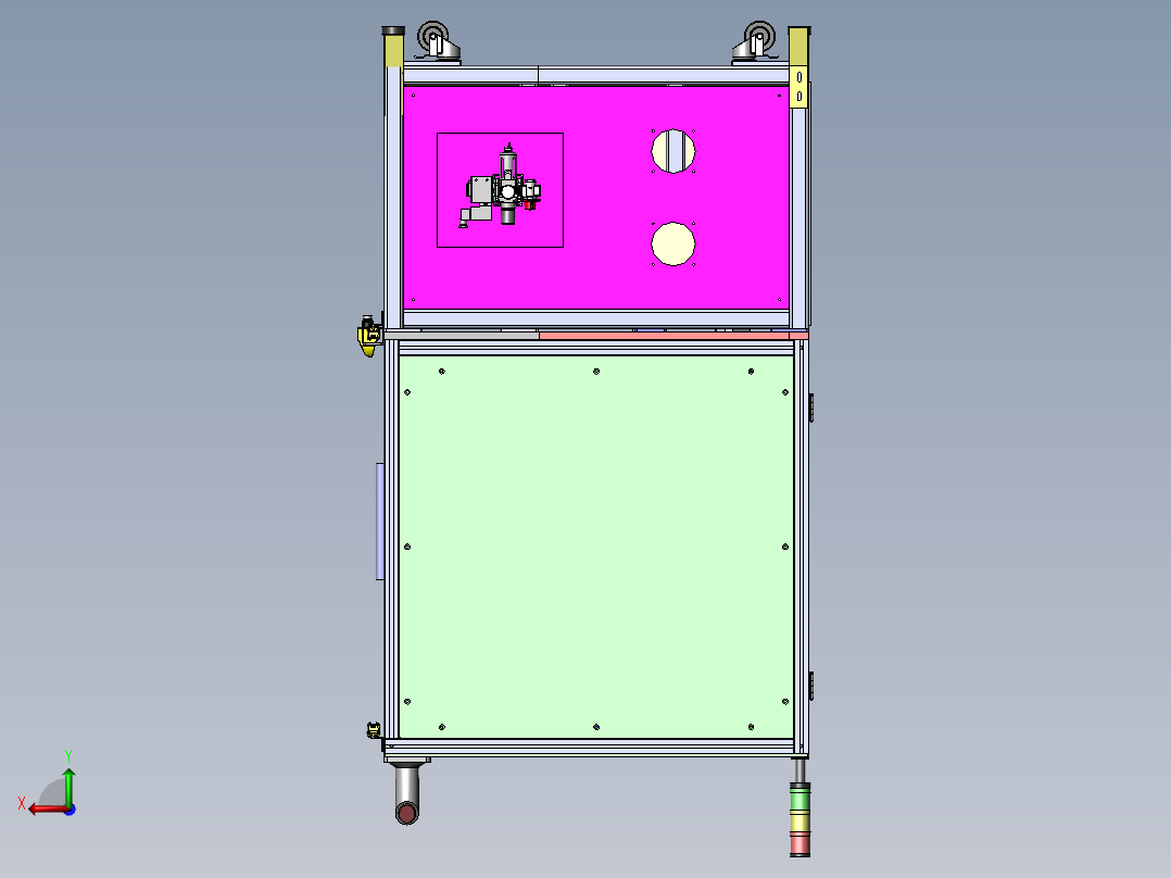 视觉检查机械手作业工作台sw20后视图