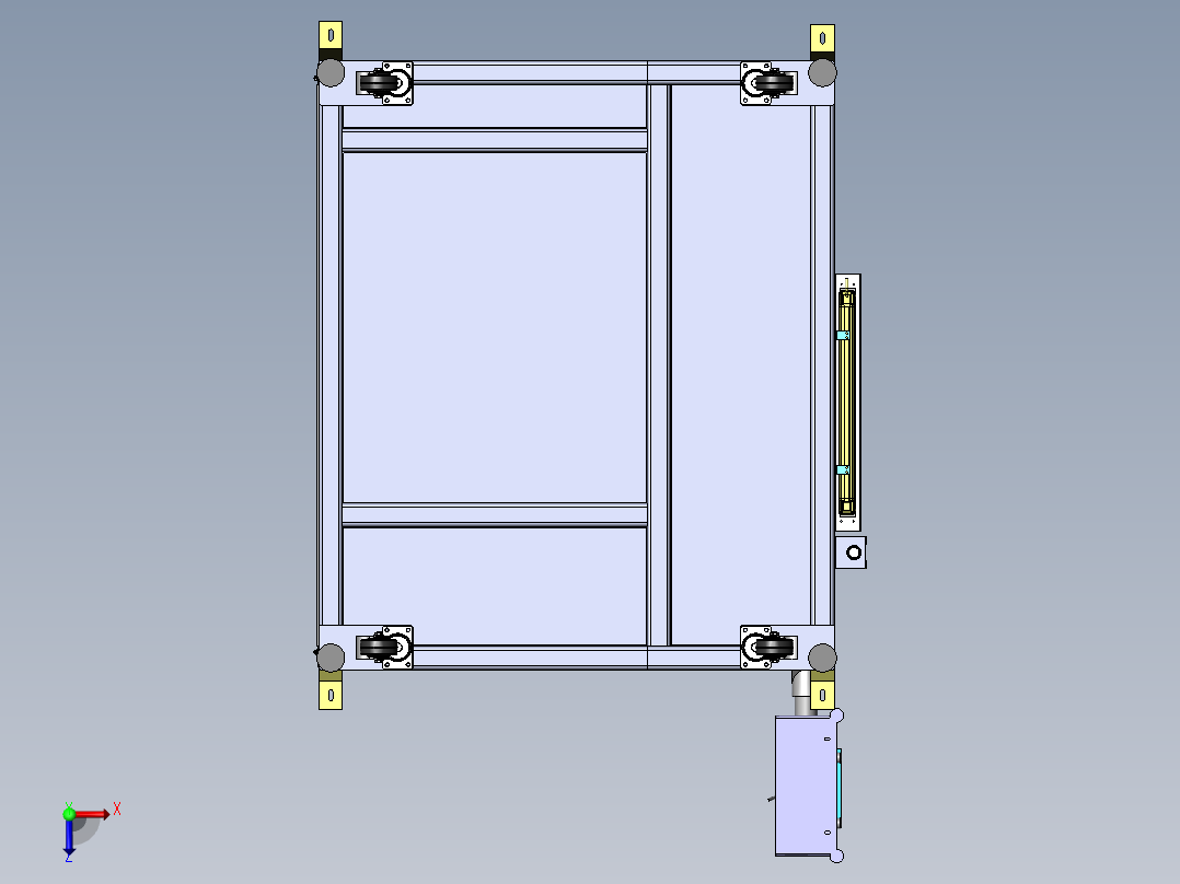 视觉检查机械手作业工作台sw20俯视图